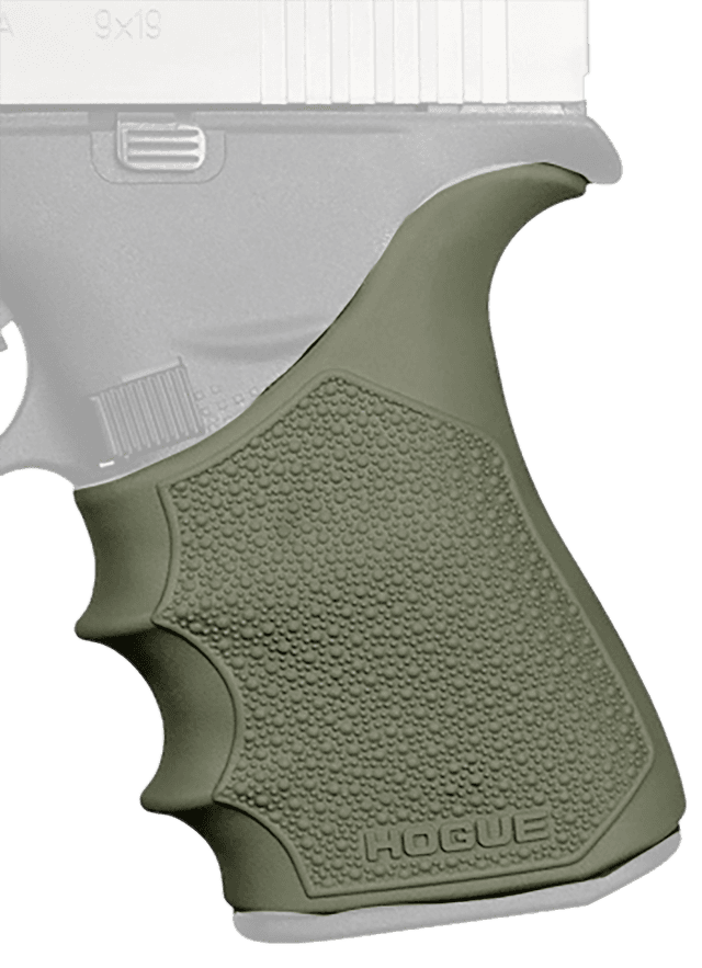 Hogue Handall Beavertail Grip Sleeve OD Green Rubber for Handguns