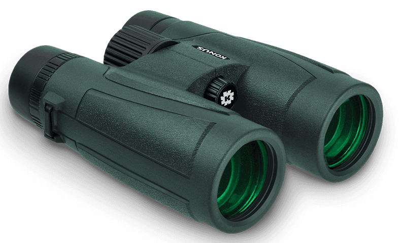 Konus Optics Regent-HD 10x42 W.A. BaK-4 Roof Prism Center Focus Rubber Armor