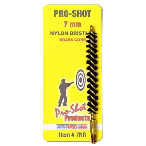 Pro-Shot 7NR Bore Brush 7mm Rifle #8-32 Thread Nylon Bristles Brass Core