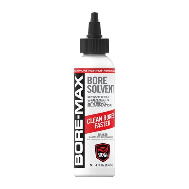 Real Avid Bore-Max Solvent 4 oz Removes Carbon Powder Lead Plastic Fouling