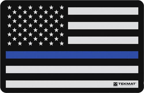 TekMat TEKR17POLICE Police Support Cleaning Mat Blue Line Flag 11" x 17"