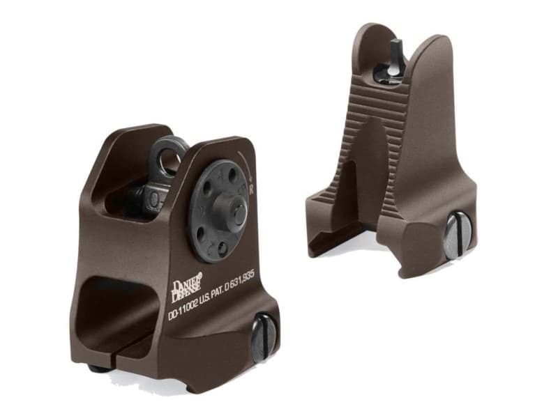 Daniel Defense Fixed Front Rear Sight Brown for Rifle Iron Sights