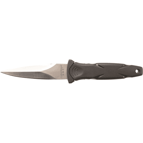 Smith & Wesson Knives SWHRT3 H.R.T. 3.50" Fixed Spear Point Plain Black TPR Handle Includes Sheath 7.5" OAL