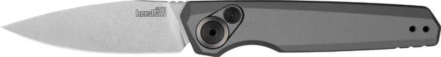 Kershaw 7551 Launch 18 Automatic 2.79" Folding Spear Point Plain Stonewashed CPM 154 SS Blade, Gray Anodized w/Black Oxide Hardware Aluminum Handle, Includes Pocket Clip