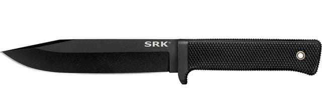 Cold Steel CS49LCK SRK 6" Fixed Clip Point Plain Black Tuff-Ex Finish SK-5 Steel Blade, 4.75" Black Kray-Ex Handle, Includes Sheath