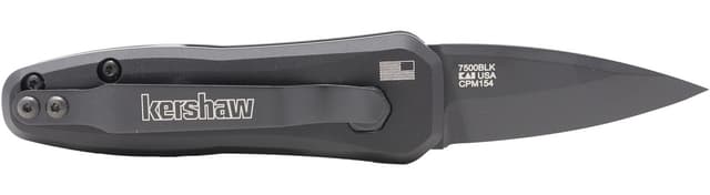 Kershaw 7500BLK Launch 4 1.90" Folding Spear Point Plain Black DLC CPM 154 SS Blade Black Aluminum Handle Includes Pocket Clip