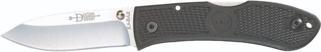 Ka-Bar 4062 Dozier Hunter 3" Folding Drop Point Plain AUS-8A SS Blade, Black Zytel Handle, Includes Pocket Clip