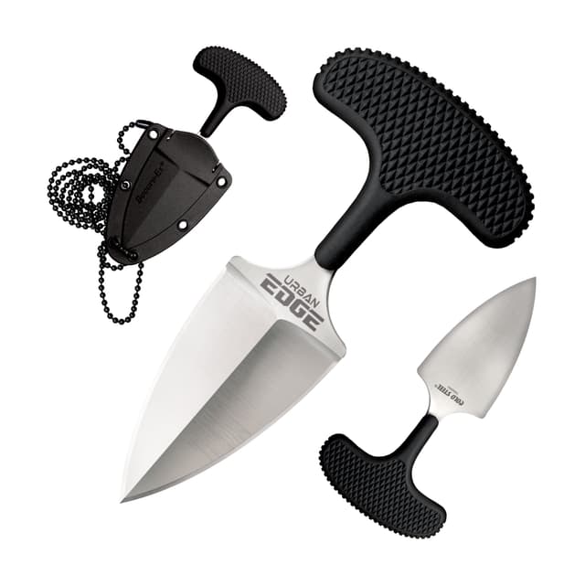 Cold Steel CS43XL Urban Edge 2.50" Fixed Plain Stone Washed Japanese AUS-8A SS Blade/Black Kray-Ex Handle