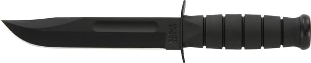Ka-Bar 1211 Fighting/Utility 7" Fixed Clip Point Plain Black 1095 Cro-Van Blade, Black Kraton G Handle, Includes Sheath
