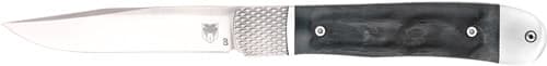 CobraTec Knives CTTHRBLK Trapper Hidden Release 3.12" OTF Drop Point Plain Satin D2 Steel Blade, 4.25" Black Bone Scales Handle