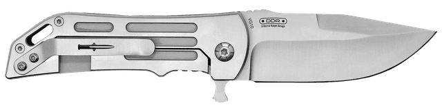 Camillus 19643 Dominator II 3" Folding Drop Point Plain Titanium Bonded 420 Stainless Steel Blade, Silver Carbon Fiber/SS Handle