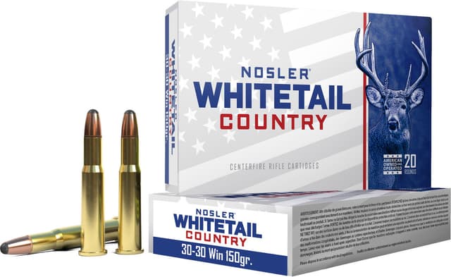 Nosler Whitetail Country 30-30 Winchester Solid Base RN 150 Grain 20 Rounds