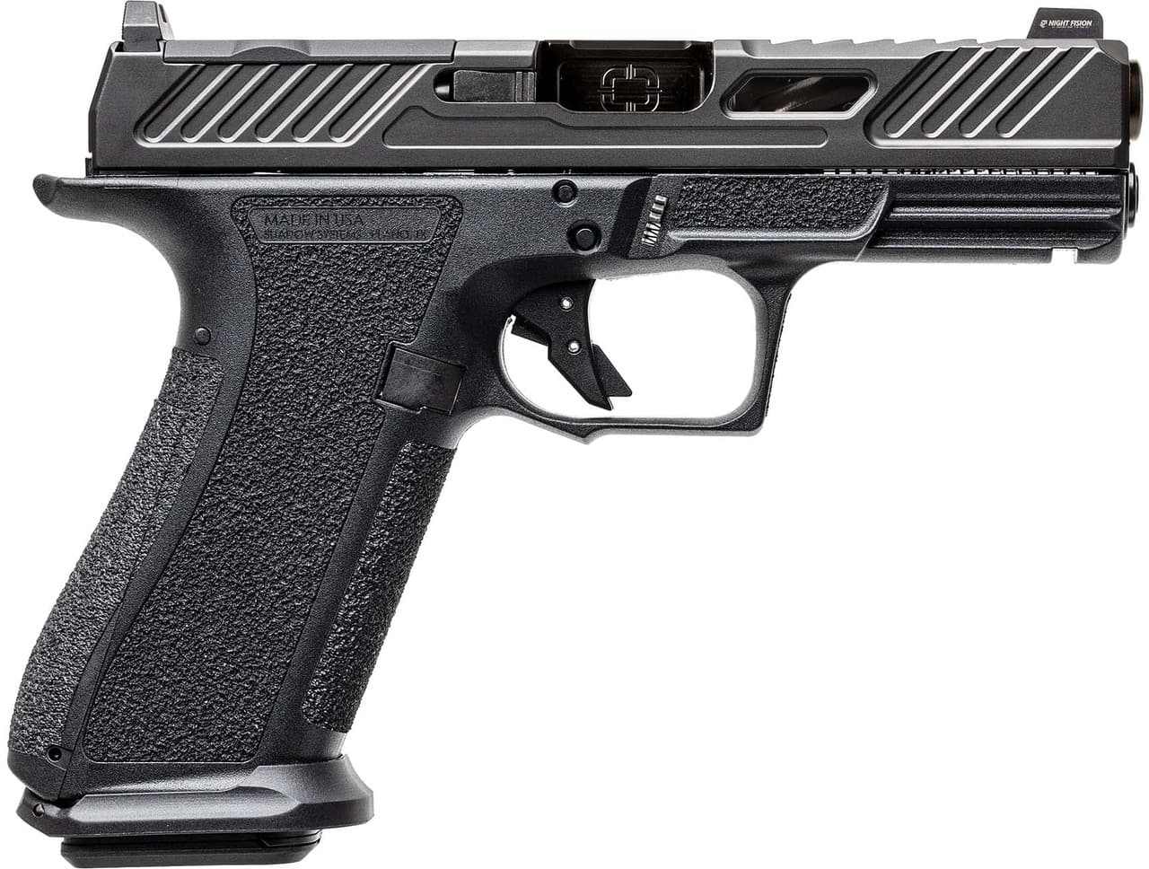 Shadow Systems SS3040CA XR920 Elite 9mm 10+1 Black Black Nitride Optic Cut/Serrated/Window Cut Stainless Steel Slide Black Black Interchangeable Backstrap Grip *CA Compliant