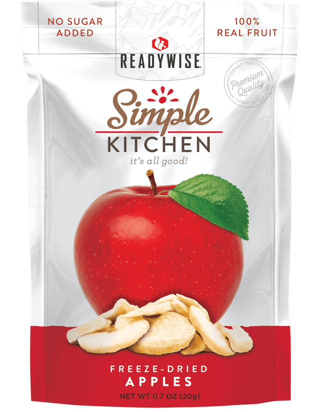 ReadyWise SK05910 Simple Kitchen Freeze Dried Fruit Sweet Apples 1 Serving Pouch 6 Per Case