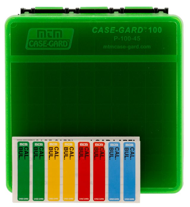 MTM Case-Gard P1004516T Ammo Box Flip-Top 45 ACP/10mm Auto Green Plastic 100rd