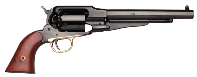 Taylors and Company 550777 1858 Remington Break Open 44 Cal Striker Fire 8" 6rd Blued Walnut Grip