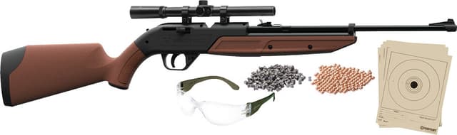 Crosman 760BKT 760 Pumpmaster Rifle Kit Pump 177 Black Black Receiver Black Scope 4x15mm
