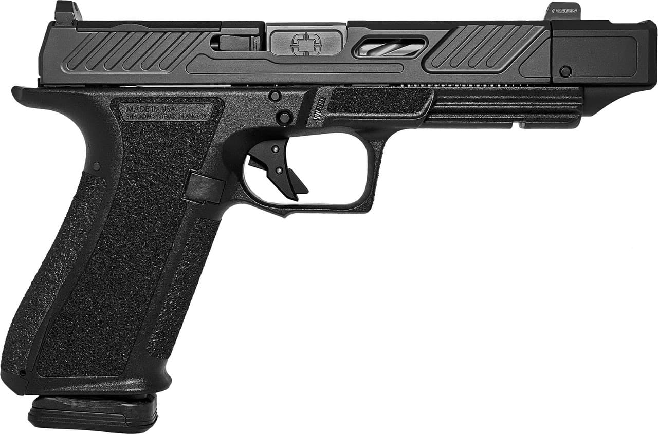 Shadow Systems SS2240CA DR920P Elite 9mm 10+1 Black Black Nitride Optic Cut/Serrated/Window Cut Stainless Steel Slide Black Black Interchangeable Backstrap Grip *CA Compliant