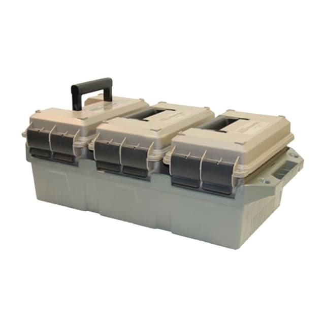 MTM Case-Gard AC3C 3-Can Ammo Crate 50Cal Dark Earth/Army Green Polypropylene