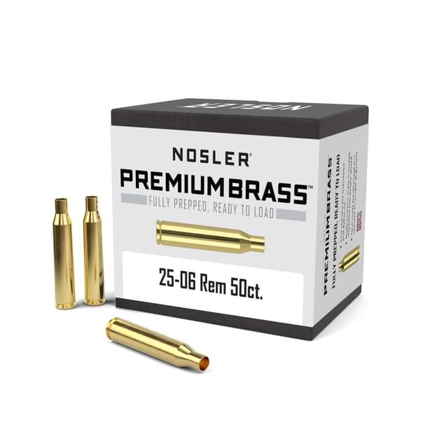 Nosler Unprimed Brass Rifle Cartridge Cases 50 Per Box .25-06 Rem
