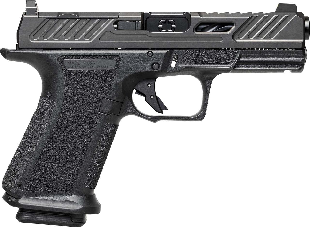 Shadow Systems SS1040CA MR920 Elite 9mm 10+1 Black Black Nitride Optic Cut/Serrated/Window Cut Stainless Steel Slide Black Black Interchangeable Backstrap Grip *CA Compliant