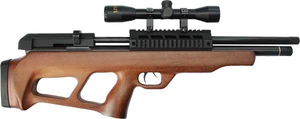 Beeman 1358 Under-Lever Pre-Charged Pneumatic 22 Pellet 10+1 Shot Black Black Receiver European Hardwood Scope 4x32mm