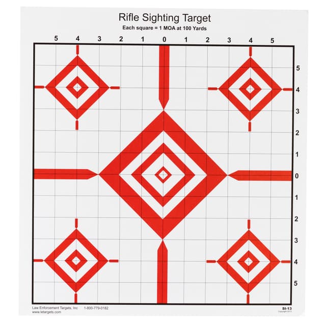 Action Target SI13100 Sighting Advanced Rifle Diamond Paper 100 yds Rifle 14" x 15" Red/White 100 Per Box