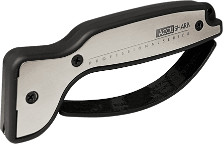 AccuSharp 040C Pro Sharpener Fixed Diamond Tungsten Carbide Sharpener Black/Silver Aluminum/Overmolded Rubber