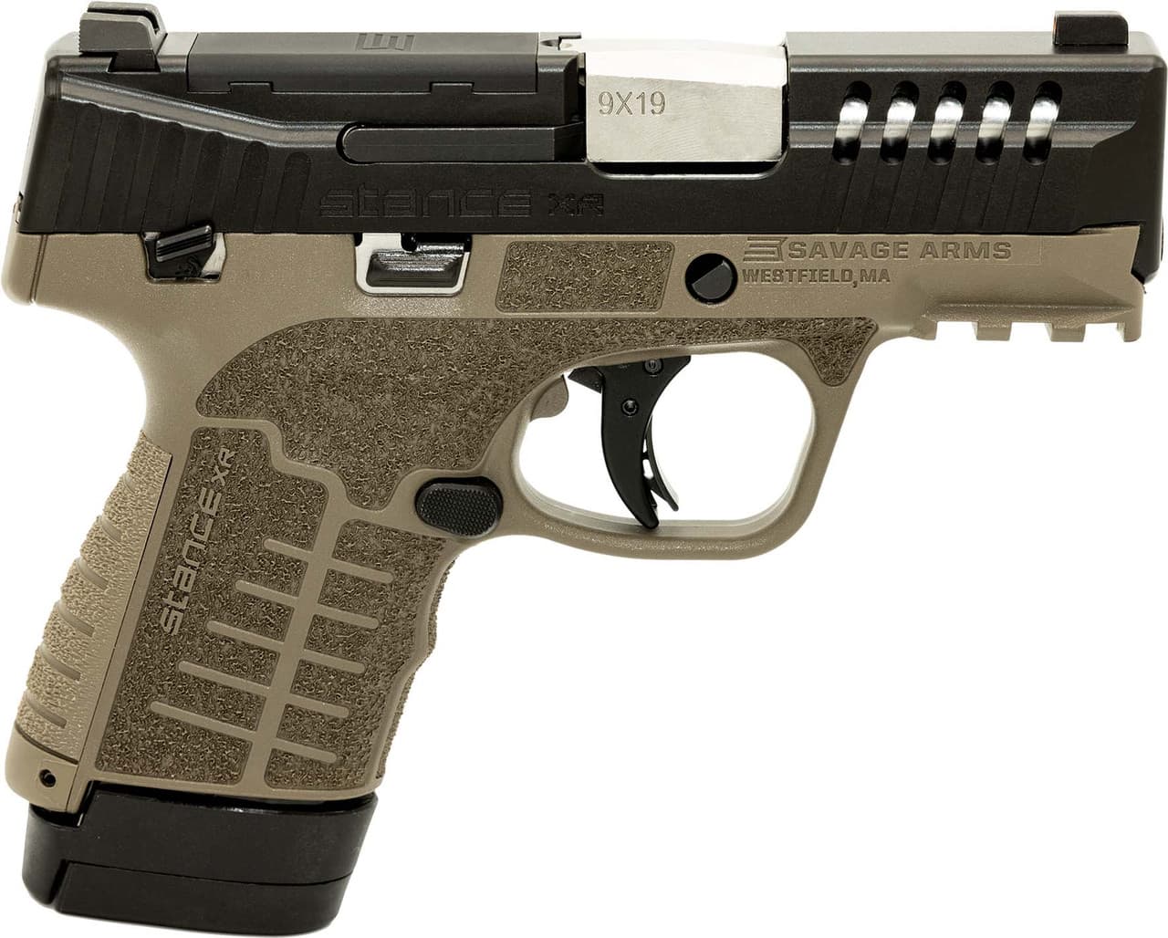 Savage Stance XR 9mm 3.20" 13+1 Ported Stainless Steel FDE Glass Filled Nylon Grip
