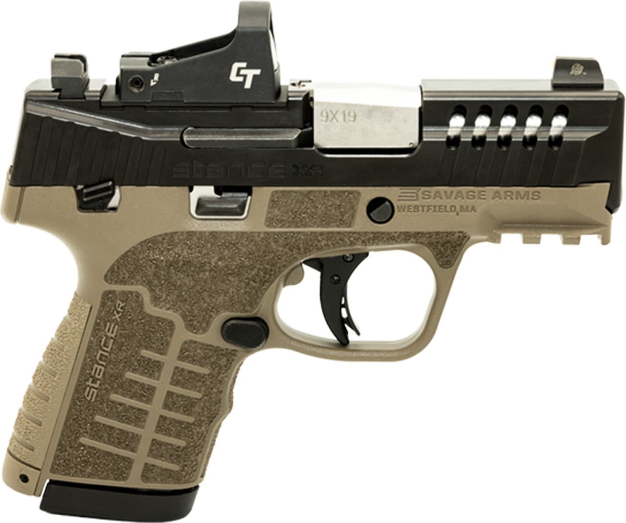 Savage Stance XR 9mm 3.20" 13+1 FDE Glass Filled Nylon Ported Stainless Steel Slide