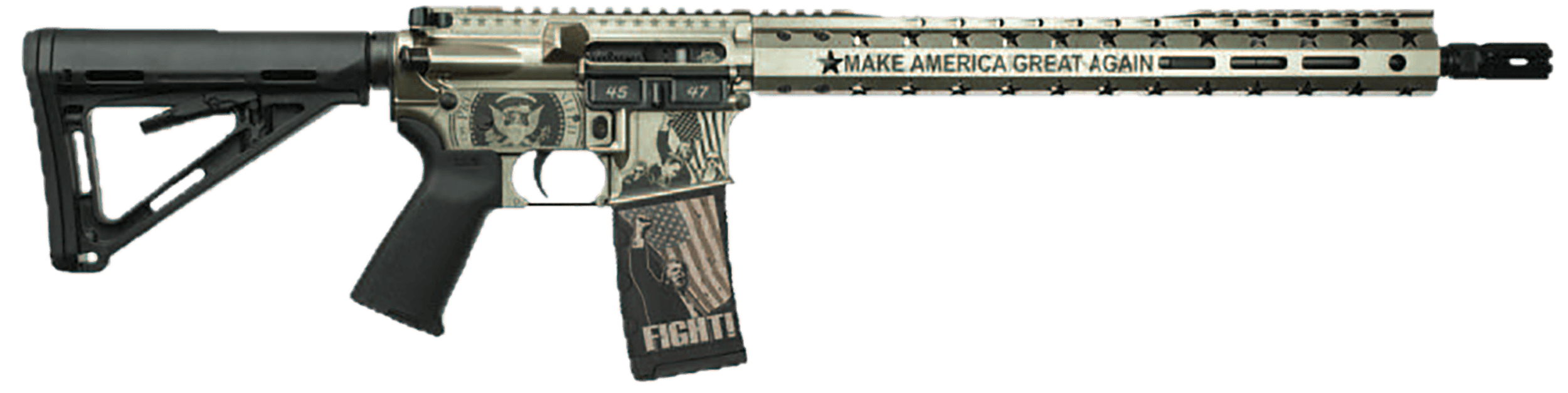 Black Rain Ordnance 24111203S Trump FX Custom Limited Edition 5.56 NATO 30+1 Silver Spec 15