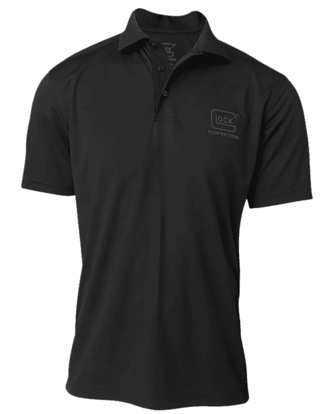 Glock AP96215 Glock Perfection Polo Black Polyester Mesh Short Sleeve 2XL