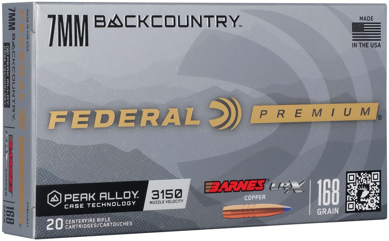 Federal Premium 7mm Backcountry Barnes LRX All Copper 168 Grain 20 Rounds