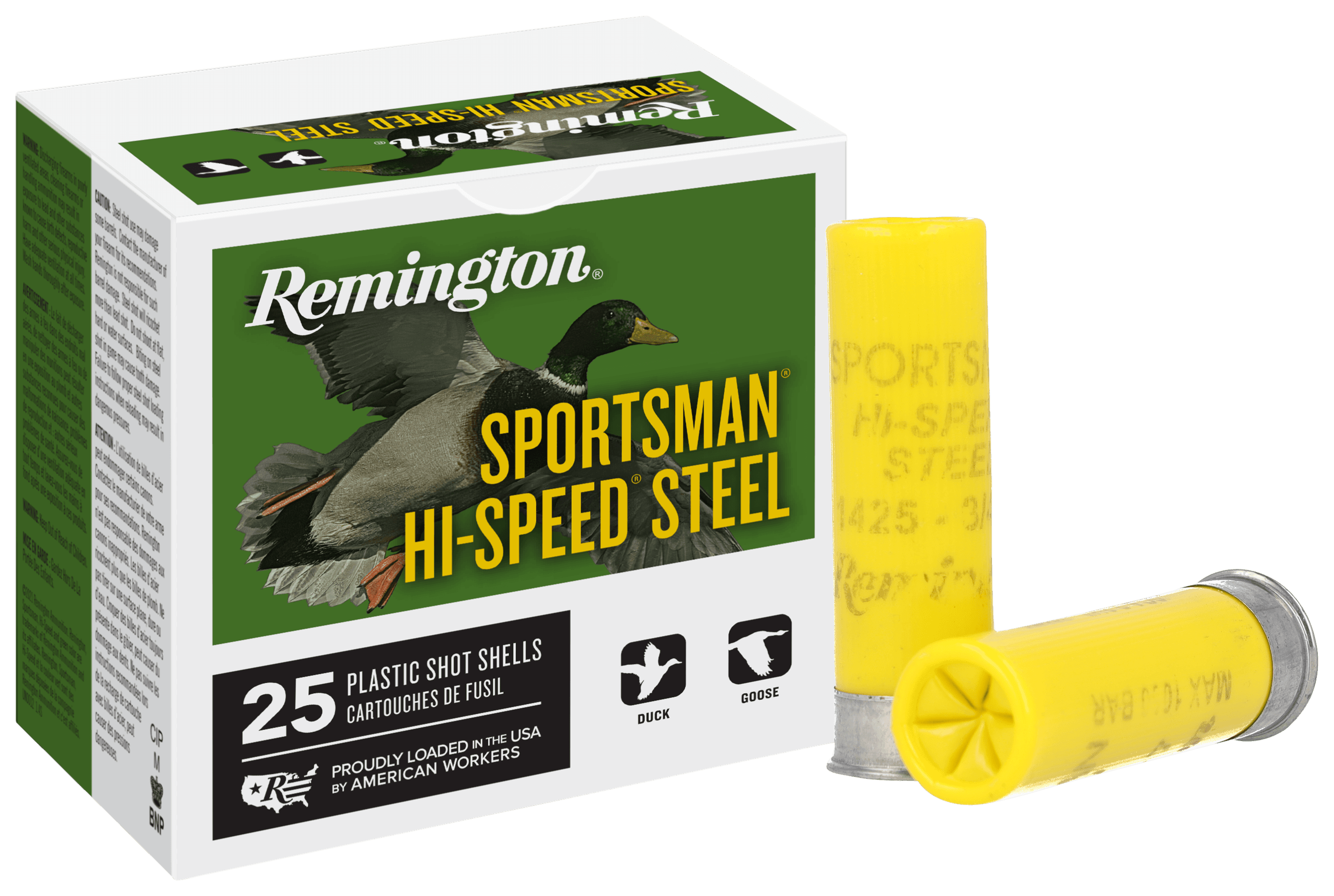Remington Sportsman Hi-Speed Steel 20 Gauge 3/4 Ounce High Velocity Shot Size 7 25 Rounds