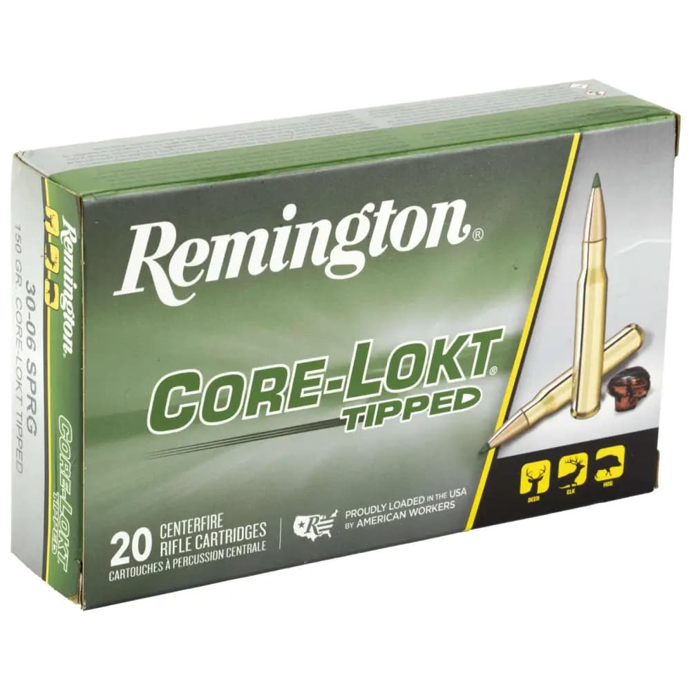 Remington, Core-Lokt Core-Tip, 30-06 Springfield, Core-Tip, 150 Grain, 20 Rounds