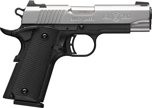 Browning 1911-380 .380 ACP 3.63 in 8+1 Satin Stainless Steel Matte Aluminum Frame