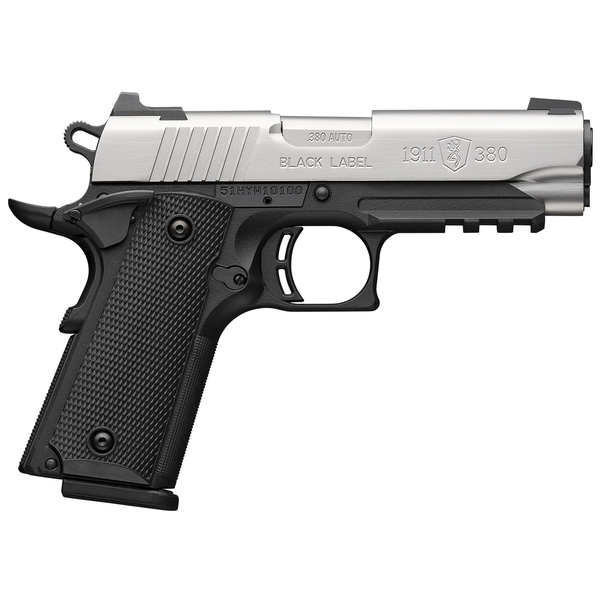 Browning 1911-380 380 ACP 3.63in 8+1 Satin Stainless Matte Aluminum Frame