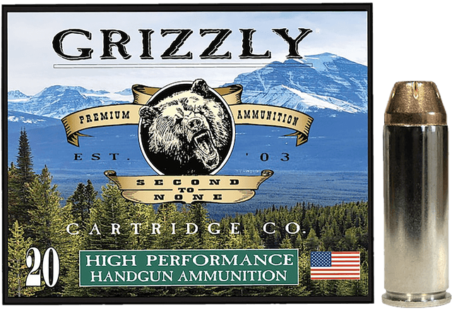 Grizzly Ammo GC45C+P3 45Colt+P 225gr Jacketed Hollow Point 20 Per Box/10 Case