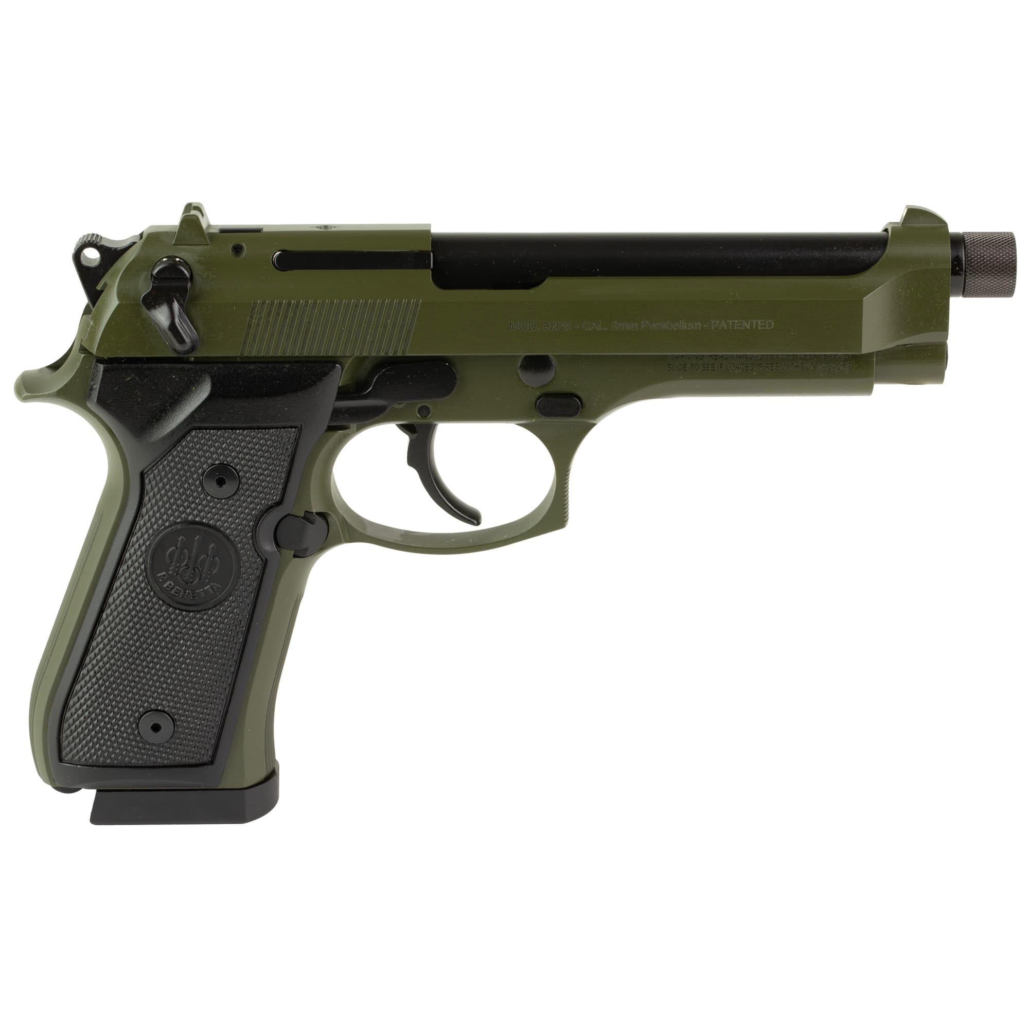 Beretta 92Fs 9mm Luger 5.10 inch 18+1 Od Green Cerakote Threaded Barrel