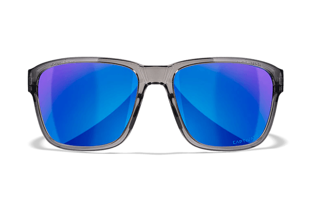 Wiley X AC6TRK09 Trek M/L Blue Mirror Lens Polycarbonate Gloss Crystal Dark Gray Frame