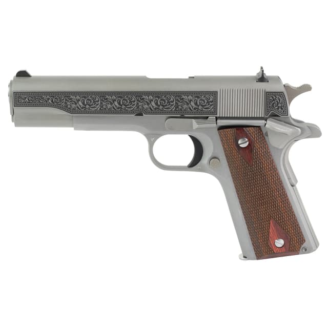 Colt 1911 Classic 45 Acp 5 in 7 Rounds Matte Stainless Rosewood Grips