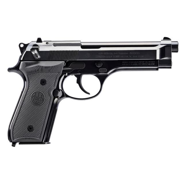 Beretta USA J92SB15 92SB Repro 50th Anniversary 9mm Luger 15+1 4.90" Blued Barrel, Polished Blued Engraved/Serrated Slide, Polished Anodized Aluminum Frame w/Beavertail, Black G10 Grip