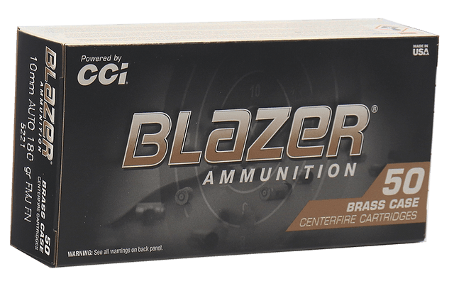CCI Blazer Brass Handgun Ammo 10mm 180 gr. FMJ FN 50 rd.