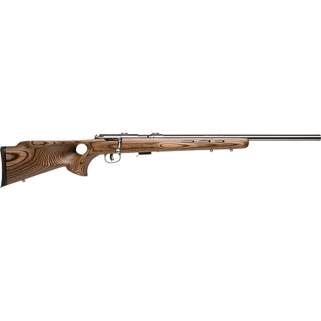 Savage 93 BTVS, 22 WMR, 21 inch, 5+1, Brown Wood Laminate, Stainless