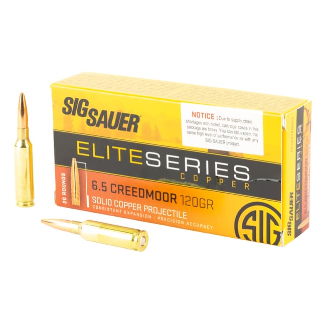 Sig Sauer, Elite Copper Hunting, 6.5 Creedmoor, Copper Solid, 120 Grain, 20 Rounds