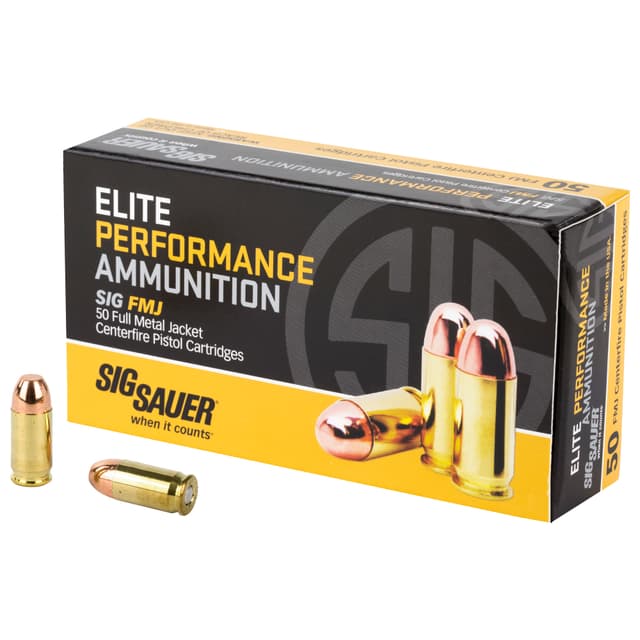 Sig Sauer E380B150 Elite Ball 380ACP 100gr Full Metal Jacket 50 Per Box/20 Case