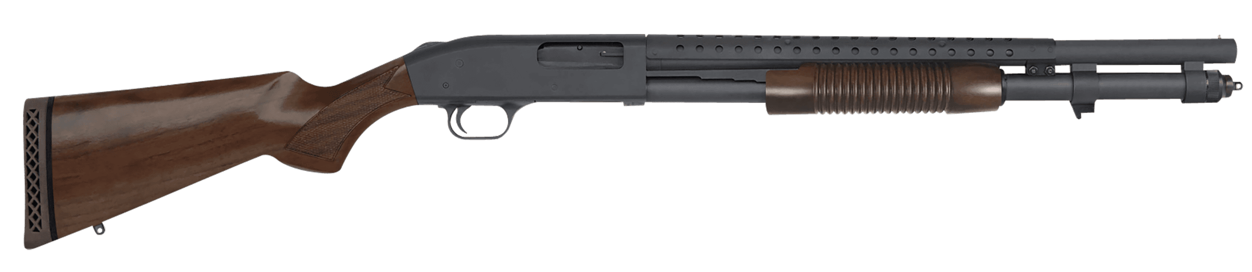 Mossberg 590 Retrograde 12 Gauge 20.75 inch 8+1 Walnut Heat Shield Right Hand