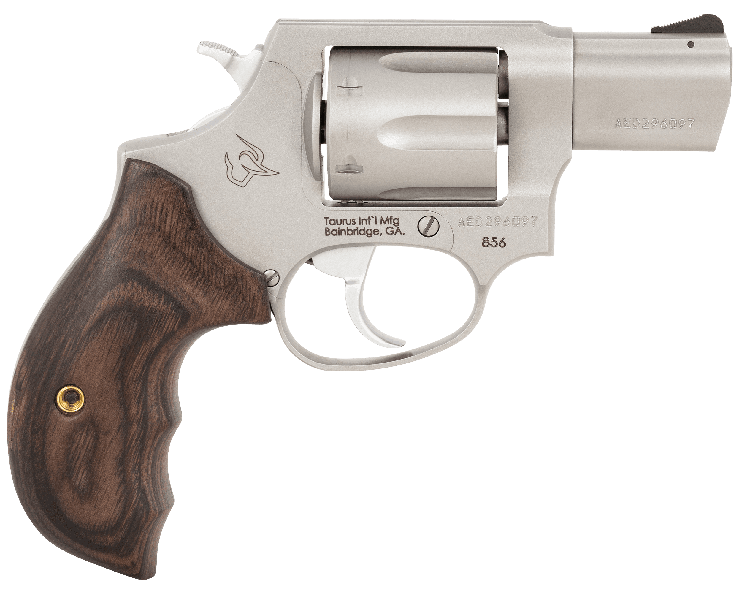 Taurus 856 Revolver 38 Special 2 Inch 6 Rounds Stainless Steel Wood Grip