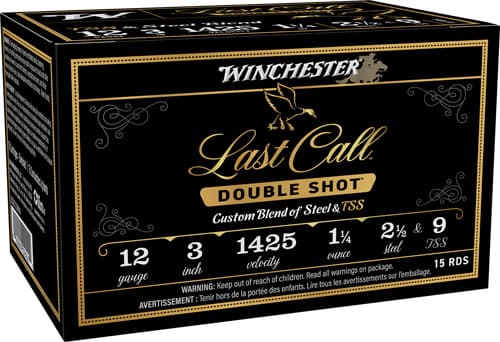 Winchester Last Call Double Shot 12 Gauge 2.5/9 TSS 1 1/4 oz 25 Rounds