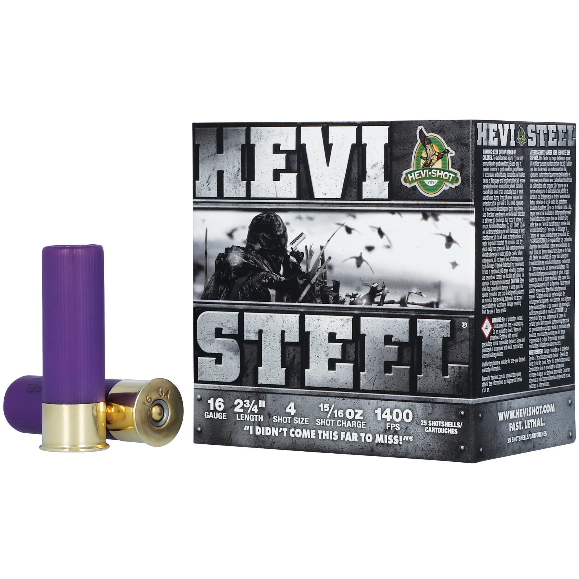 HEVI-SHOT HEVI-STEEL 16GA 2-3/4IN 1OZ #4 25 RD/BX 10 BX/CS